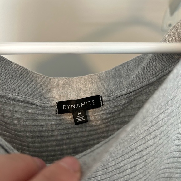 Dynamite Heather Gray Ribbed Top - Picture 2 of 4